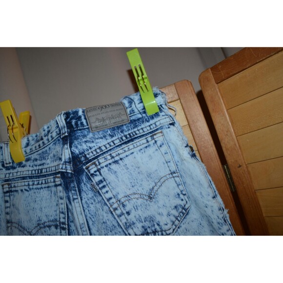 Vintage Jeans Levis 900 High Waist Acid Wash Distressed Fray Silver Tab - Picture 5 of 9